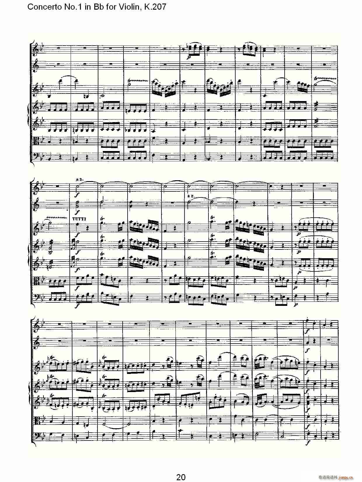 Concerto No.1 in Bb for Violin, K.207（Bb调小提琴第一协奏曲）