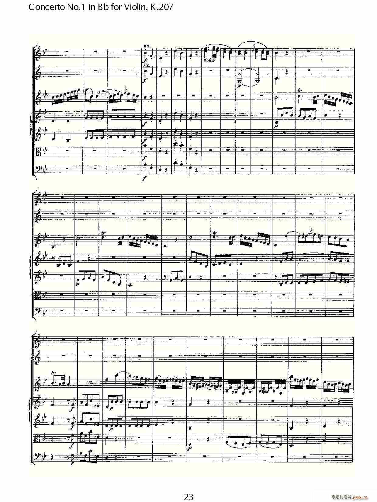 Concerto No.1 in Bb for Violin, K.207（Bb调小提琴第一协奏曲）