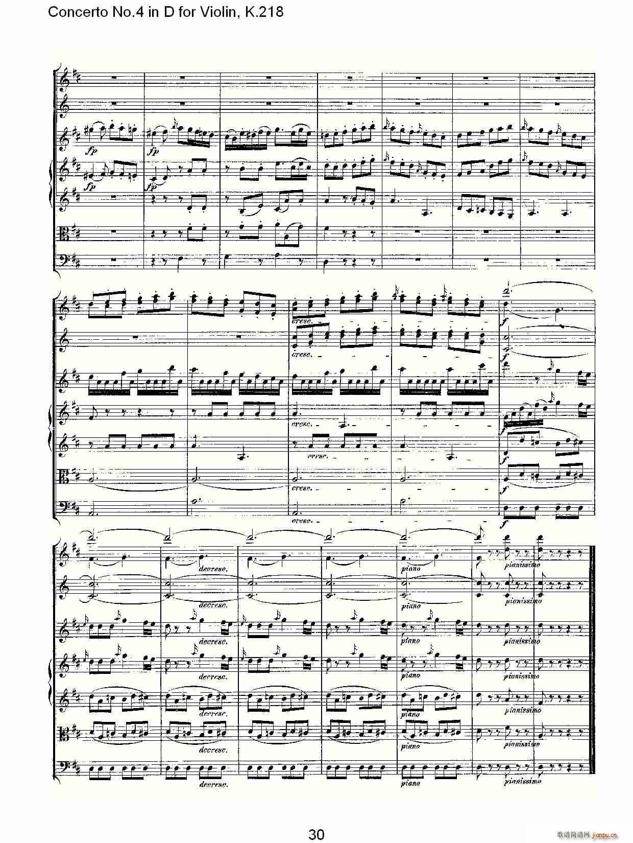 Concerto No.4 in D for Violin, K.218（D调小提琴第四协奏曲，K）