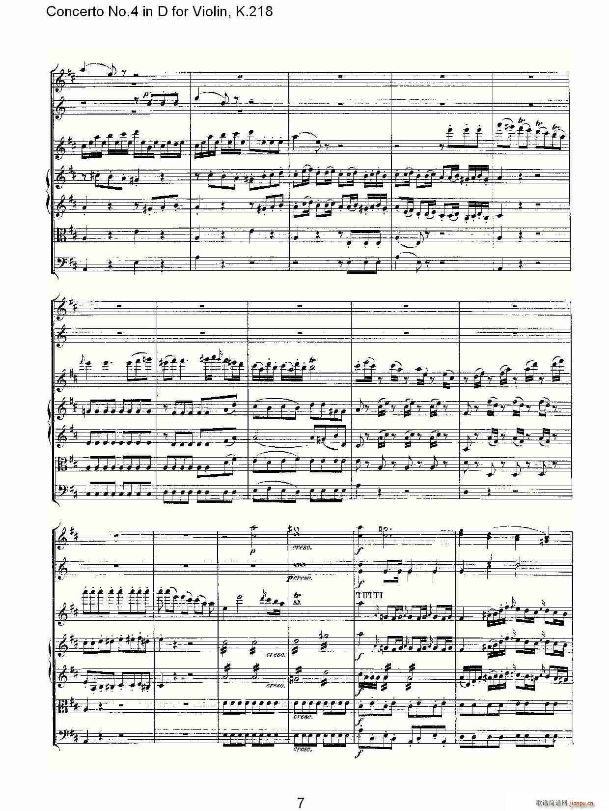 Concerto No.4 in D for Violin, K.218（D调小提琴第四协奏曲，K）