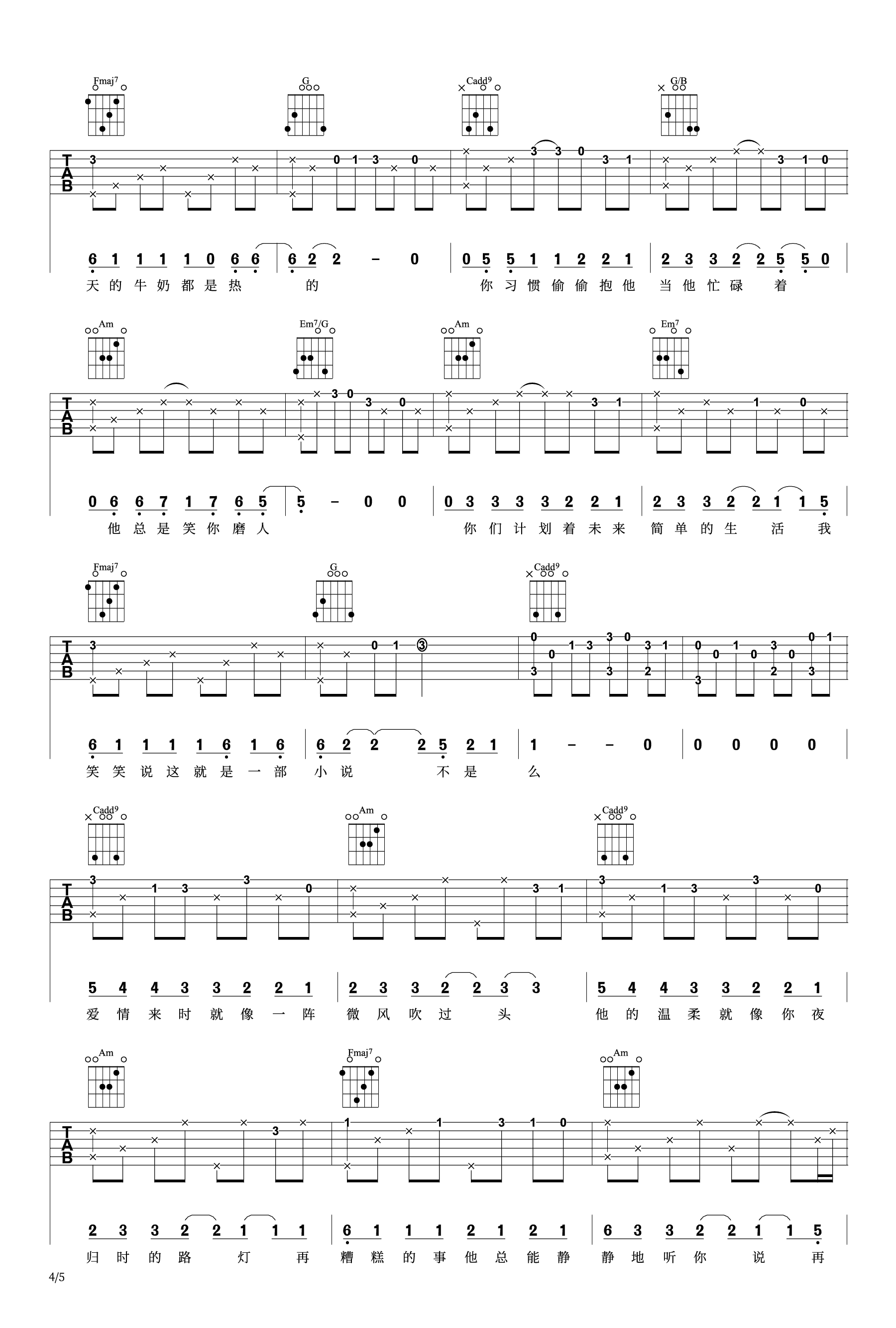 百里屠伕-小说吉他谱 芝麻主题曲-4